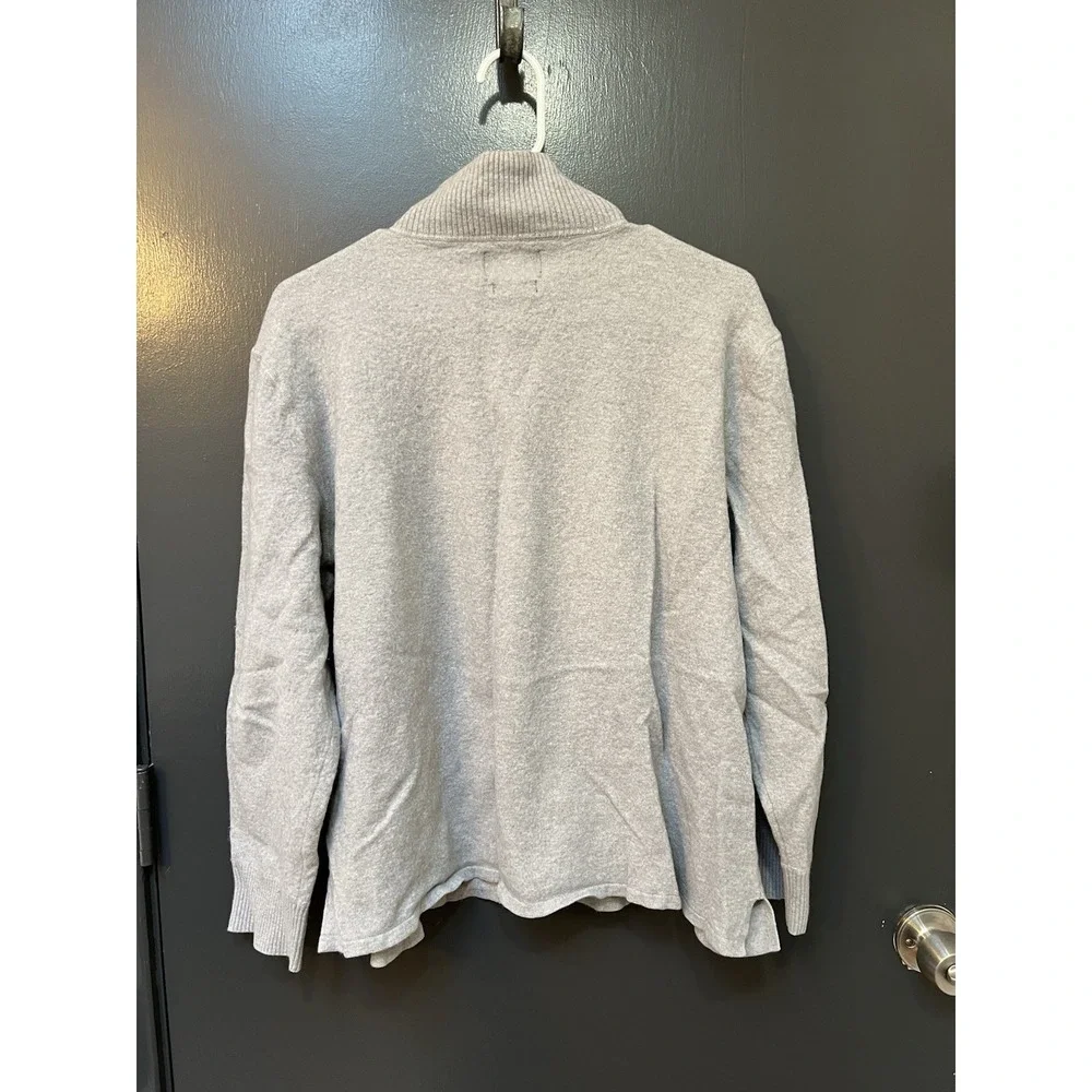 The North Face Men's XL Quarter Zip Pullover Sweater Gray Cotton Wool Blend
